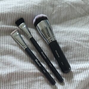 Morphe Black and Silver Makeup Brush Trio